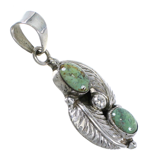 Silver Turquoise Slide Leaf Pendant YX73870