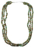 Turquoise 3-Strand Authentic Sterling Silver Navajo Bead Necklace AX74552