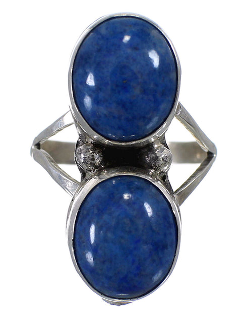 Navajo Sterling Silver Denim Lapis Ring Size 7-1/4 AX76387