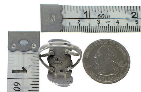 Silver And Pink Coral Navajo Indian Ring Size 6-3/4 YX74714