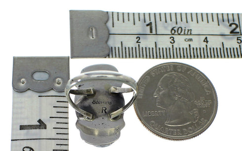 Sterling Silver Pink Coral Navajo American Indian Ring Size 6 YX74760