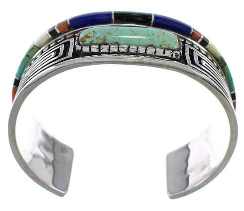 Water Wave Multicolor Sterling Silver Cuff Bracelet YX77718