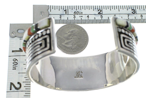 Water Wave Multicolor Sterling Silver Cuff Bracelet YX77718