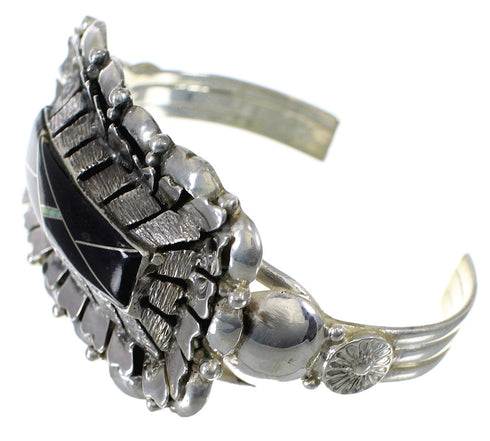 Southwest Jet Opal Silver Cuff Bracelet YX77741