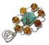 Silver Southwest #8 Turquoise And Amber Pendant QX74145