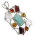 Multicolor Silver Southwestern Pendant QX77152