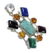 Southwest Multicolor Silver Pendant QX77262
