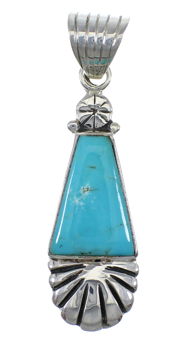 Silver Turquoise Southwestern Pendant AX78371