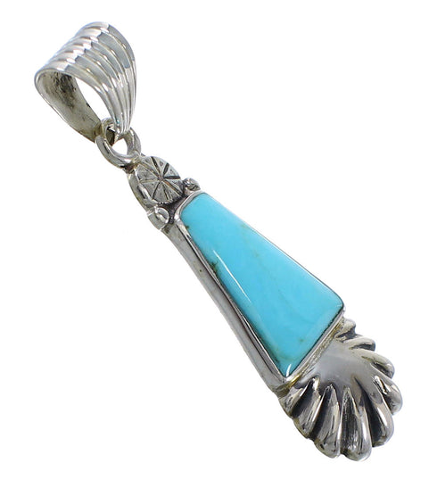 Southwestern Sterling Silver And Turquoise Pendant AX78377