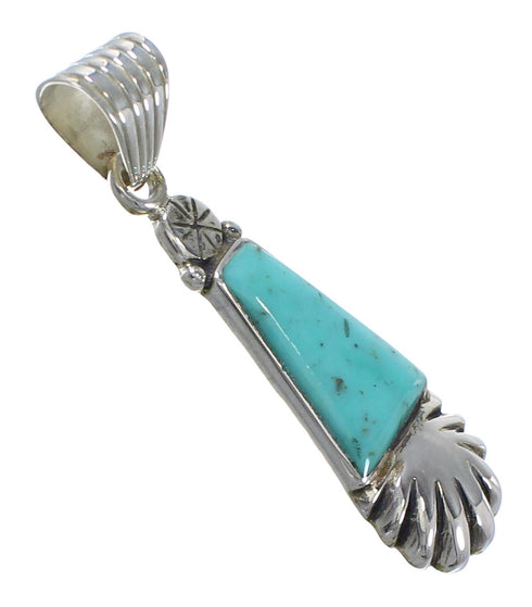 Southwestern Silver And Turquoise Pendant AX78378