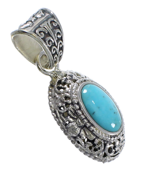 Turquoise Authentic Sterling Silver Southwestern Pendant AX78387