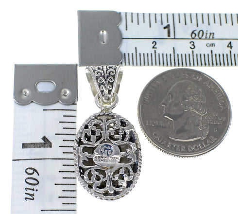 Turquoise Authentic Sterling Silver Southwestern Pendant AX78387