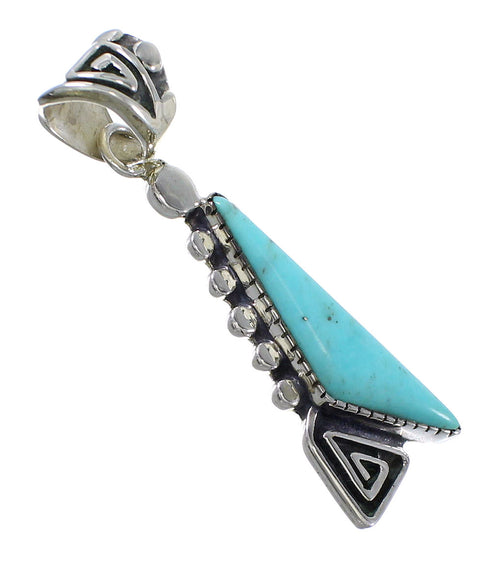 Turquoise Sterling Silver Water Wave Pendant AX78391