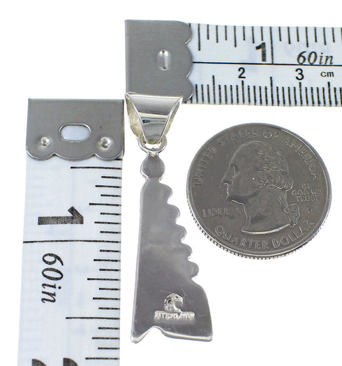 Turquoise Sterling Silver Water Wave Pendant AX78391