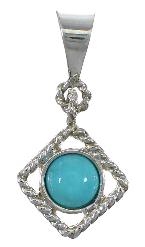 Sterling Silver Turquoise Southwestern Pendant AX78424