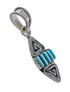 Silver Turquoise Needlepoint Water Wave Pendant AX78431