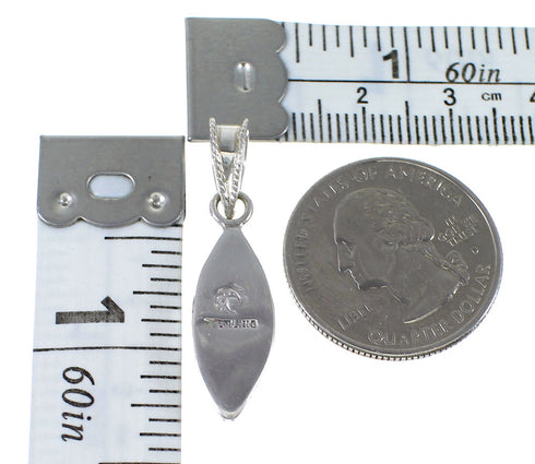 Silver Turquoise Needlepoint Water Wave Pendant AX78431