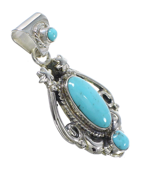 Southwestern Turquoise Sterling Silver Pendant AX78442