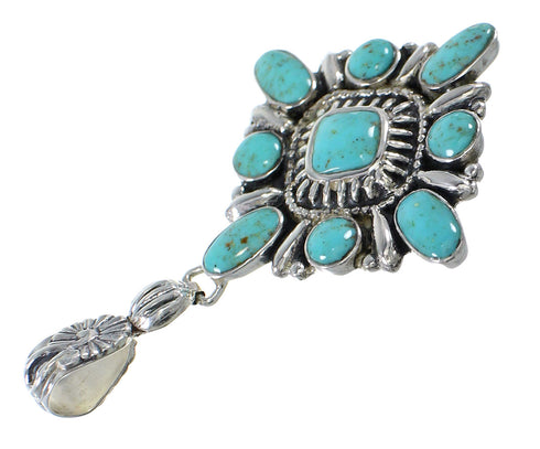 Turquoise Silver Southwestern Jewelry Pendant AX78464