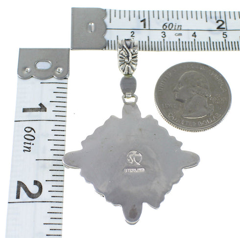 Turquoise Silver Southwestern Jewelry Pendant AX78464