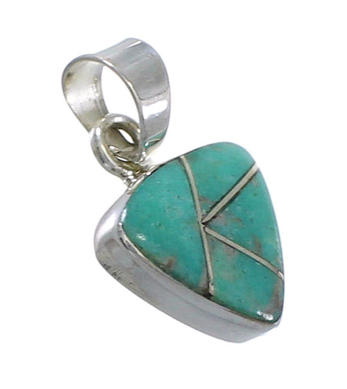 Sterling Silver Southwest Turquoise Inlay Slide Pendant AX79029