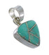 Sterling Silver Southwest Turquoise Inlay Slide Pendant AX79029