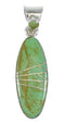 Silver Southwestern Turquoise Inlay Slide Pendant AX79034