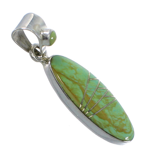 Silver Southwestern Turquoise Inlay Slide Pendant AX79034