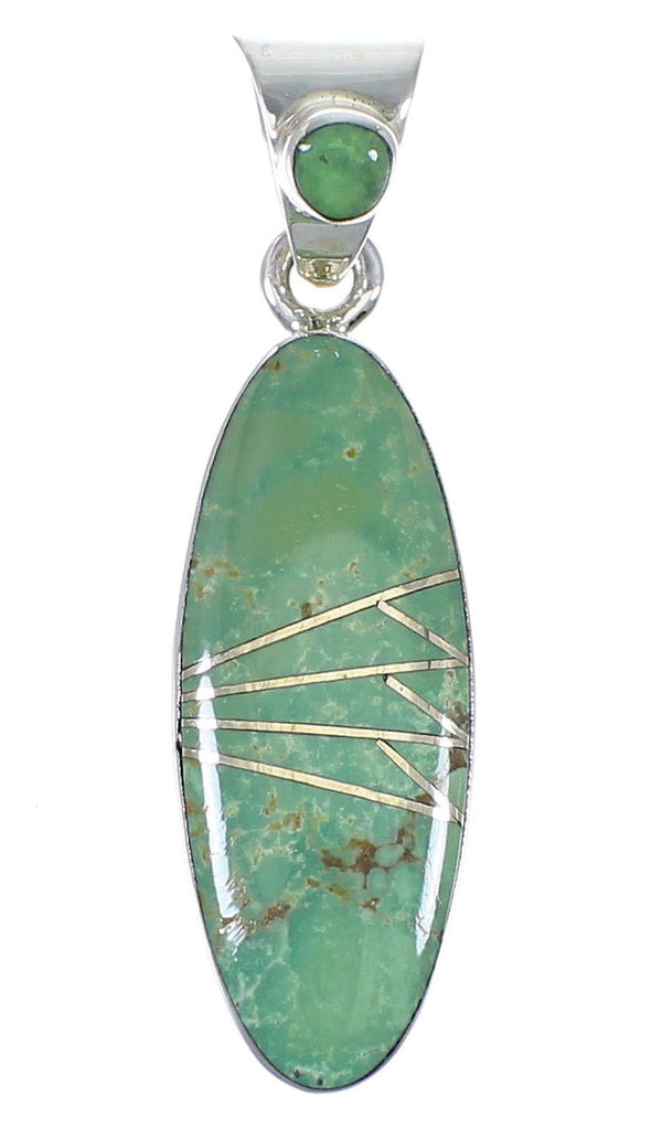 Silver Southwestern Turquoise Slide Pendant AX79036