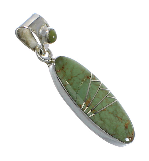 Turquoise Authentic Sterling Silver Southwest Slide Pendant AX79059