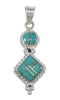 Turquoise Inlay Silver Southwest Jewelry Slide Pendant AX79073