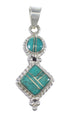 Turquoise Inlay Silver Southwest Jewelry Slide Pendant AX79073