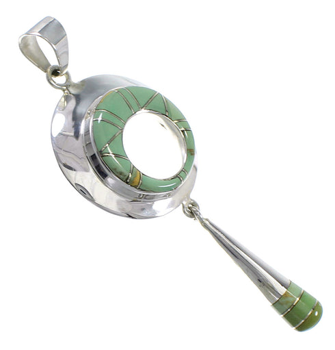 Turquoise Genuine Sterling Silver Jewelry Slide Pendant AX79079