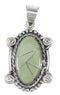 Southwestern Turquoise Inlay Authentic Sterling Silver Slide Pendant AX79124