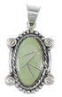 Southwestern Turquoise Inlay Authentic Sterling Silver Slide Pendant AX79124