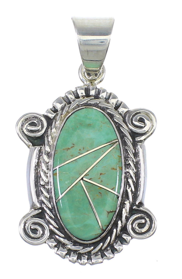 Authentic Sterling Silver Southwest Turquoise Slide Pendant AX79127