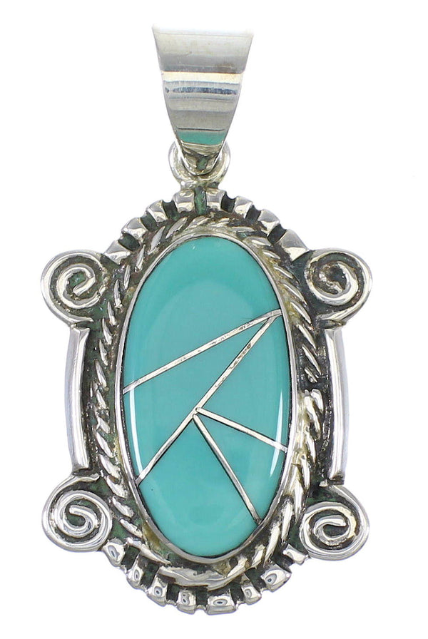 Silver Turquoise Southwest Slide Pendant AX79132