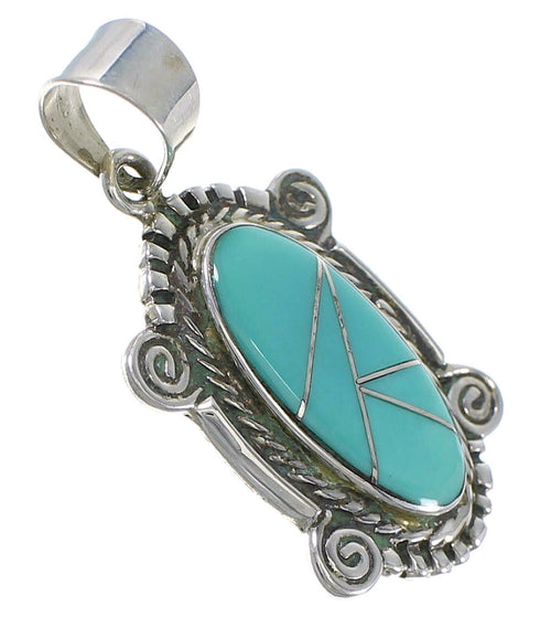 Silver Turquoise Southwest Slide Pendant AX79132