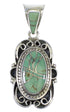 Silver Turquoise Inlay Slide Pendant AX79148