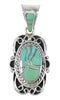 Genuine Sterling Silver Southwestern Turquoise Slide Pendant AX79156