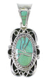 Genuine Sterling Silver Southwestern Turquoise Slide Pendant AX79156