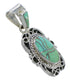 Genuine Sterling Silver Southwestern Turquoise Slide Pendant AX79156