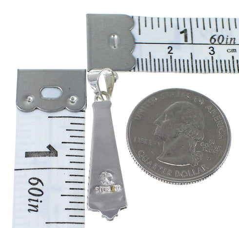 Turquoise Inlay Silver Jewelry Slide Pendant AX79187