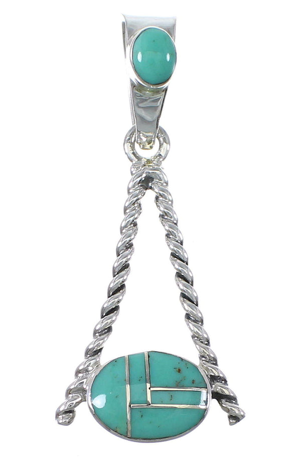 Southwest Turquoise Sterling Silver Pendant AX79189