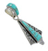 Southwest Turquoise Genuine Sterling Silver Water Wave Pendant AX79193