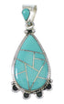Southwest Turquoise Inlay Genuine Sterling Silver Pendant AX79194