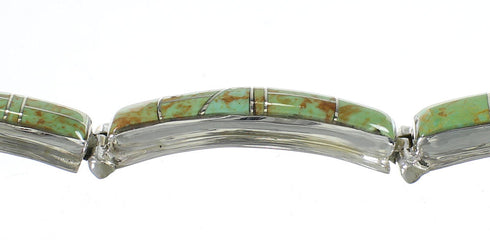 Turquoise Silver Southwest Link Bracelet AX77938