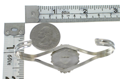 Southwest Red Oyster Shell And Sterling Silver Cuff Bracelet WX75504