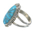 Sterling Silver Southwestern Turquoise Inlay Ring Size 7-1/4 QX75591