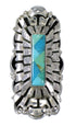 Turquoise Inlay Authentic Sterling Silver Southwest Ring Size 8-1/4 QX75668